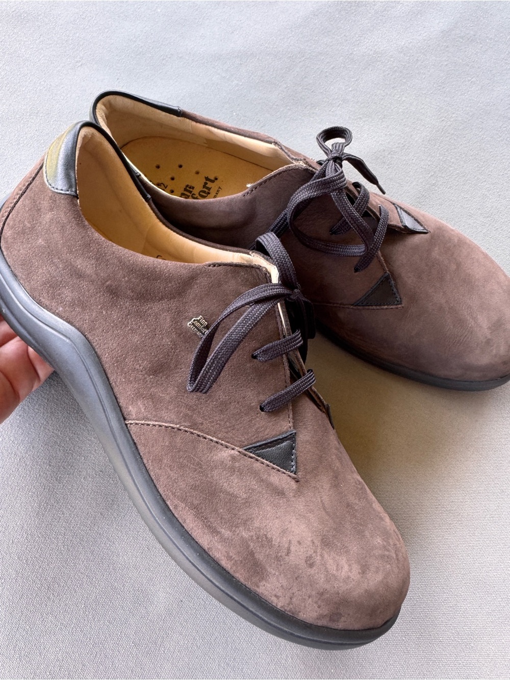 Finn Comfort Brown Nubuck Suede Leather Comfort Lace Up Shoes Women’s EU 42 US11